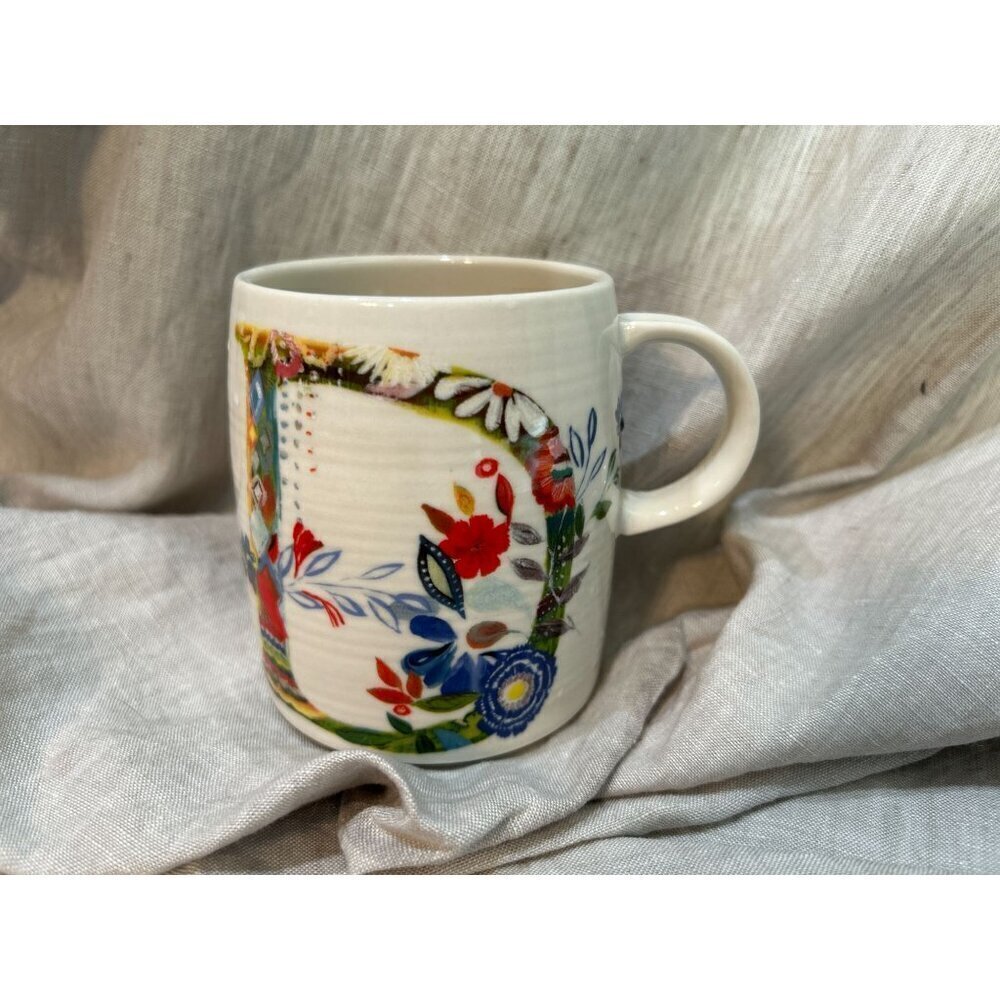 Anthropologie Petal Palette Monogram Mug letter "D" by artist Starla M. Halfmann